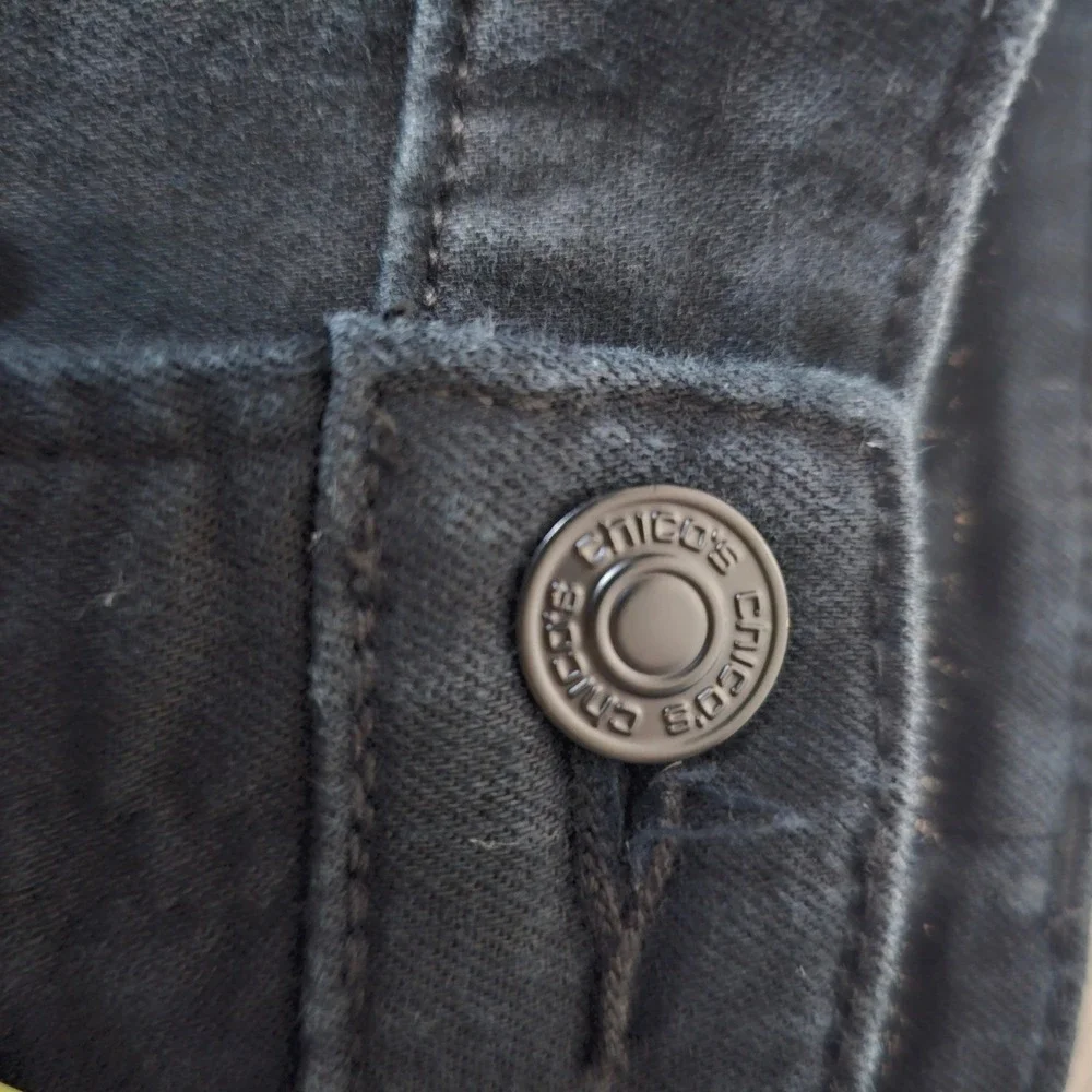 Chicos Black Straight Leg Jeans Womens Stretch‎ Denim Pants 5-Pocket Classic